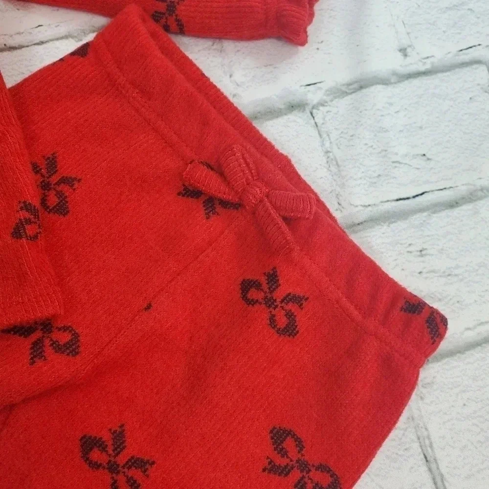 12M Red and Black Bow Cardigan Pant Set Unisex Kids Clothes Matching Holiday…